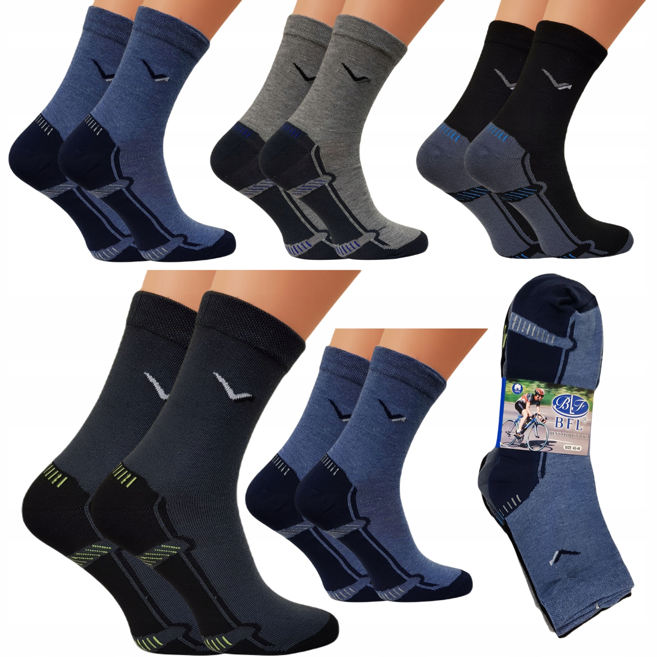 

5x Skarpety Bawełniane Męskie Sportowe Trwałe