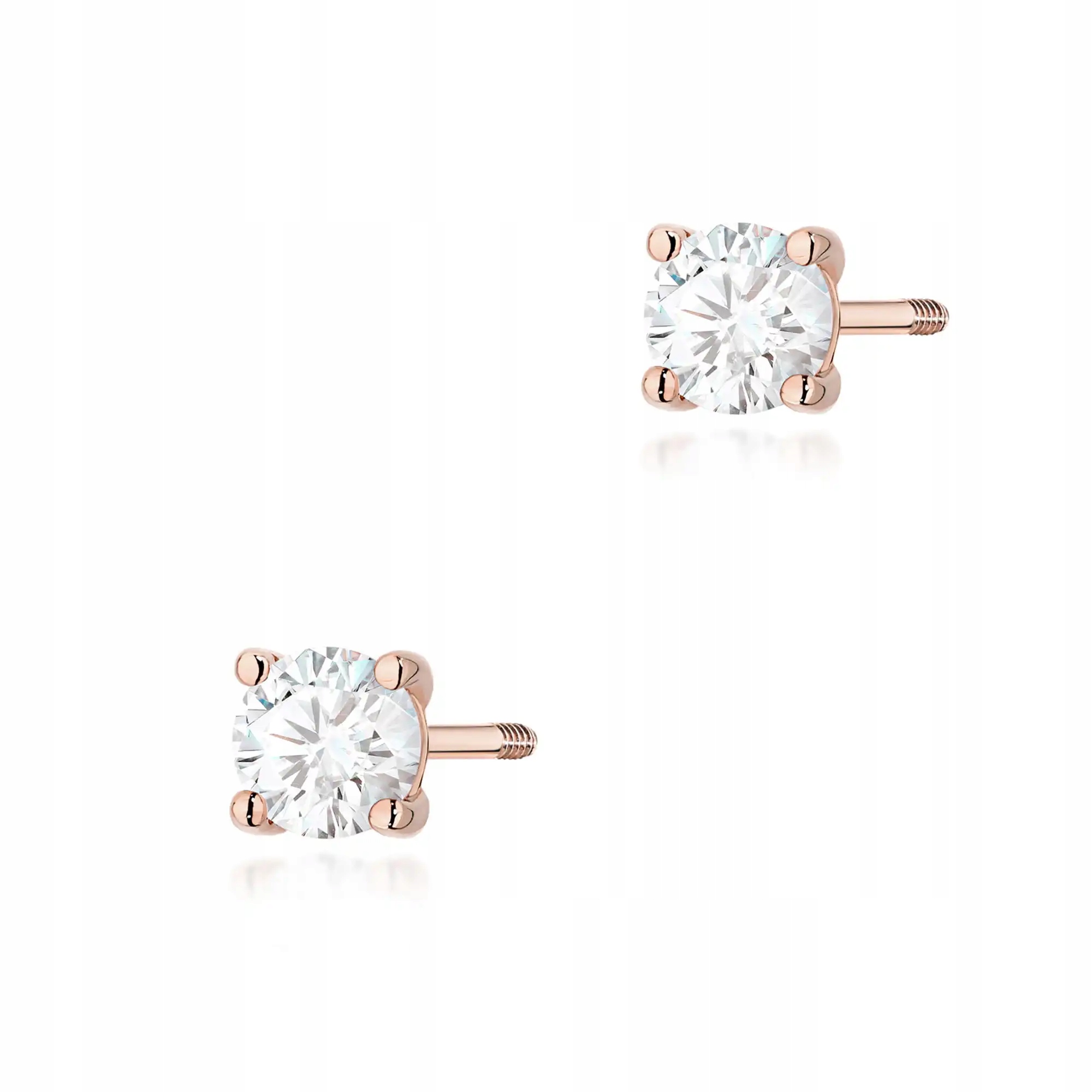 Zlaté náušnice 585 diamant 0.30 ct růžové zlato, elegantní a stylové