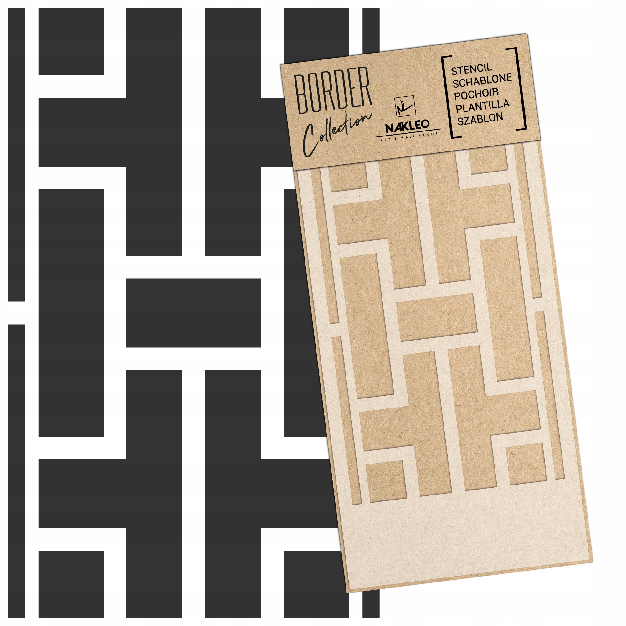 Malířská šablona Bordura Opakovaně Použitelný 45x95 cm Čínská Zábradlí Ornament