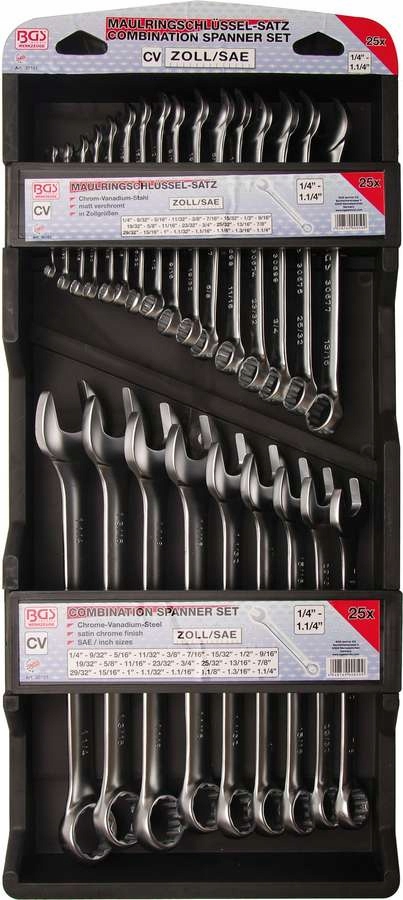 Kľúče očkové ploché 1/4"-1.1/4", 25ks