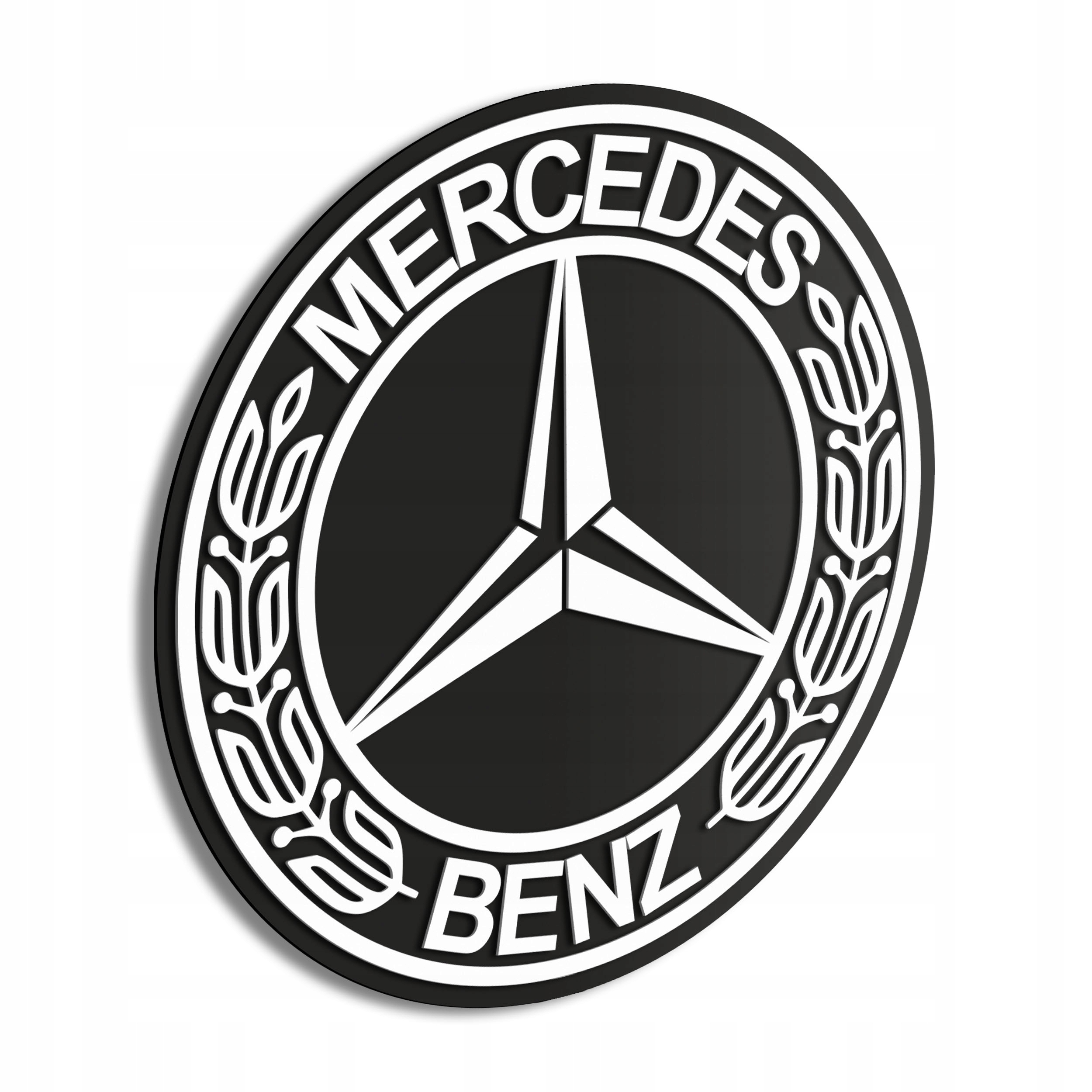 Dřevěný obraz 3D Logo Mercedes Benz Nástěnná Dekorace Dárek
