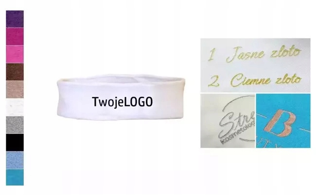 Kosmetická froté čelenka S Vaším Logem, metalizovaná, 20 kusů