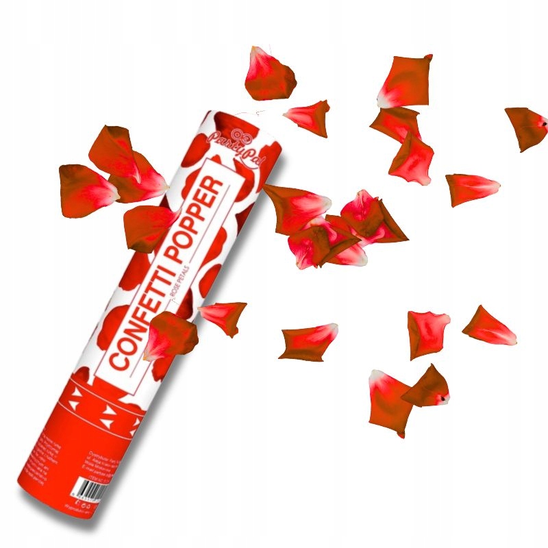 1X KONFETTI TUBY STRZELAJĄCE PŁATKI RÓŻ CZERWONE WESELE ŚLUB RÓŻE Kolor czerwony