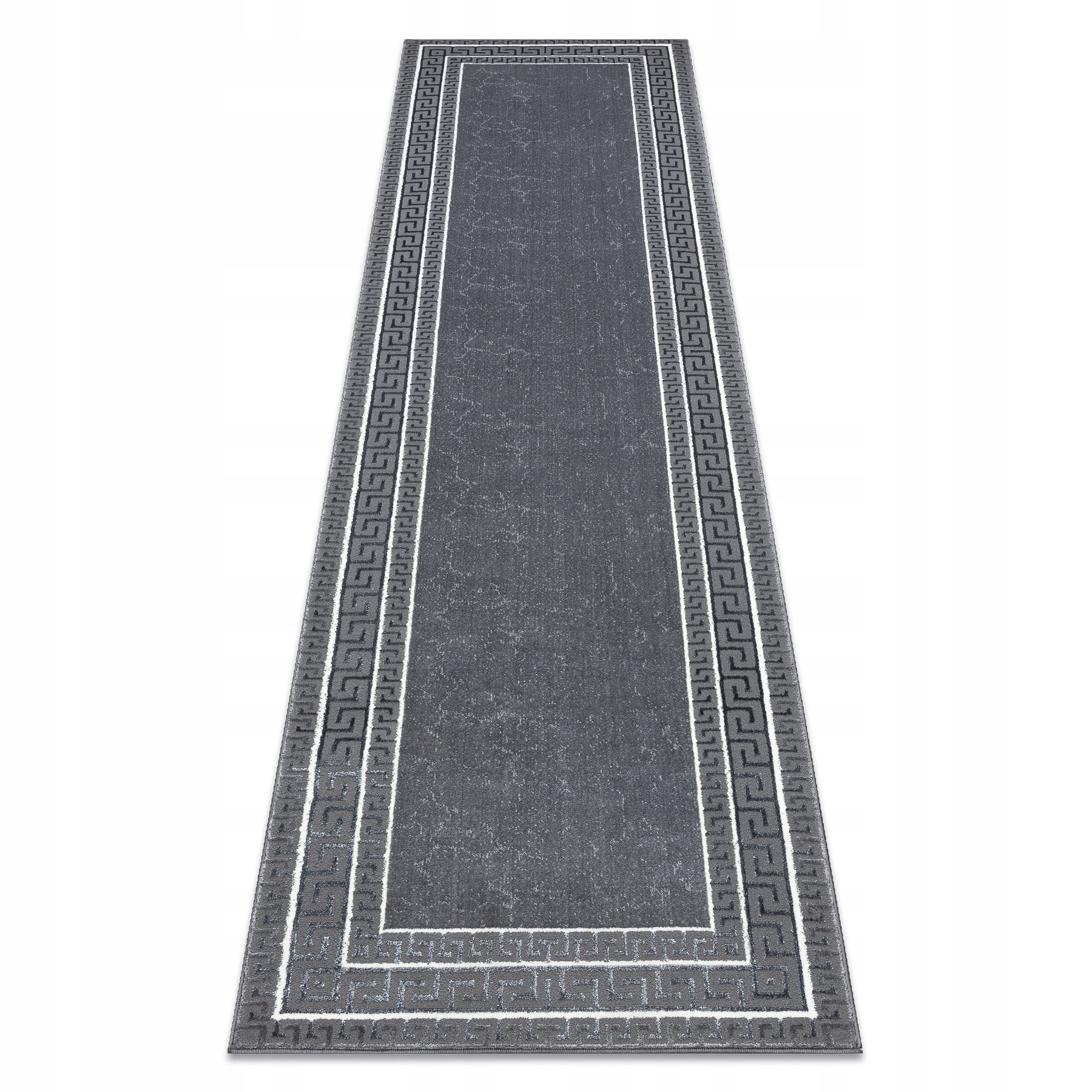 Chodnik Dywan Glamour Strukturalny Dwupoziomowy Grecki szary 80x300 cm