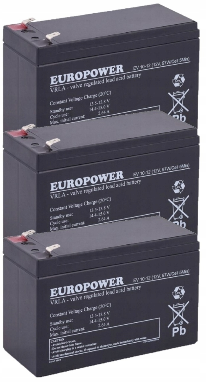 RBC53 RBC 53 #53 ZESTAW AKUMULATORÓW PAKIET BATERII DO UPS APC 3x EV 10-12