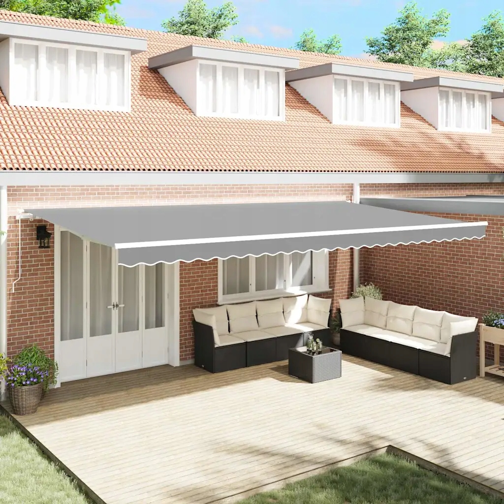 Markýza Manuální Bílá 6 x 3 m kov Bílá 144062