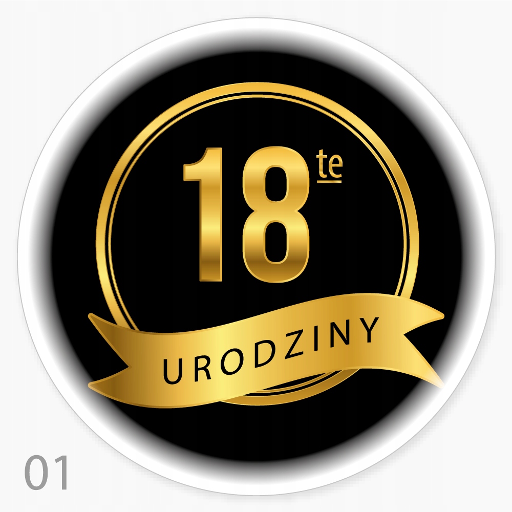 

Naklejki 18te Urodziny impreza tort 48 szt
