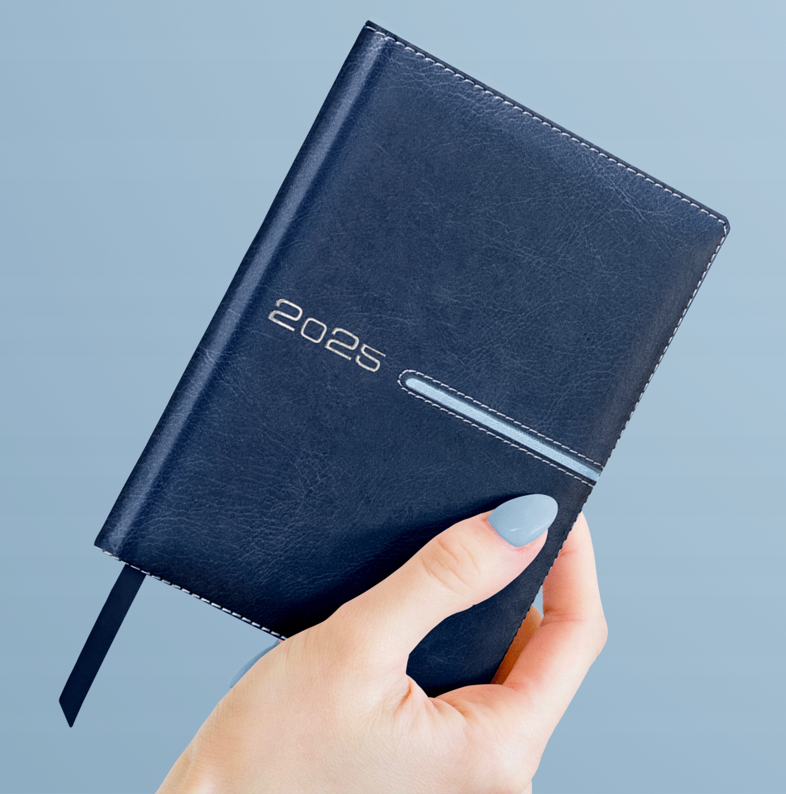 KALENDARZ 2025 KSIĄŻKOWY KIESZONKOWO-NOTESOWY A6 TYGODNIOWY Kolor niebieski