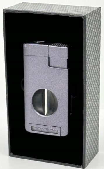 Zapalovač žárovkový Ronson Thunder RGL118 Grey 3 jet s řezačkou na doutníky