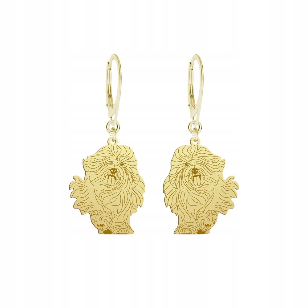 Náušnice Zlaté se psem Polský ovčák 925 Dárek Žena Gravírování