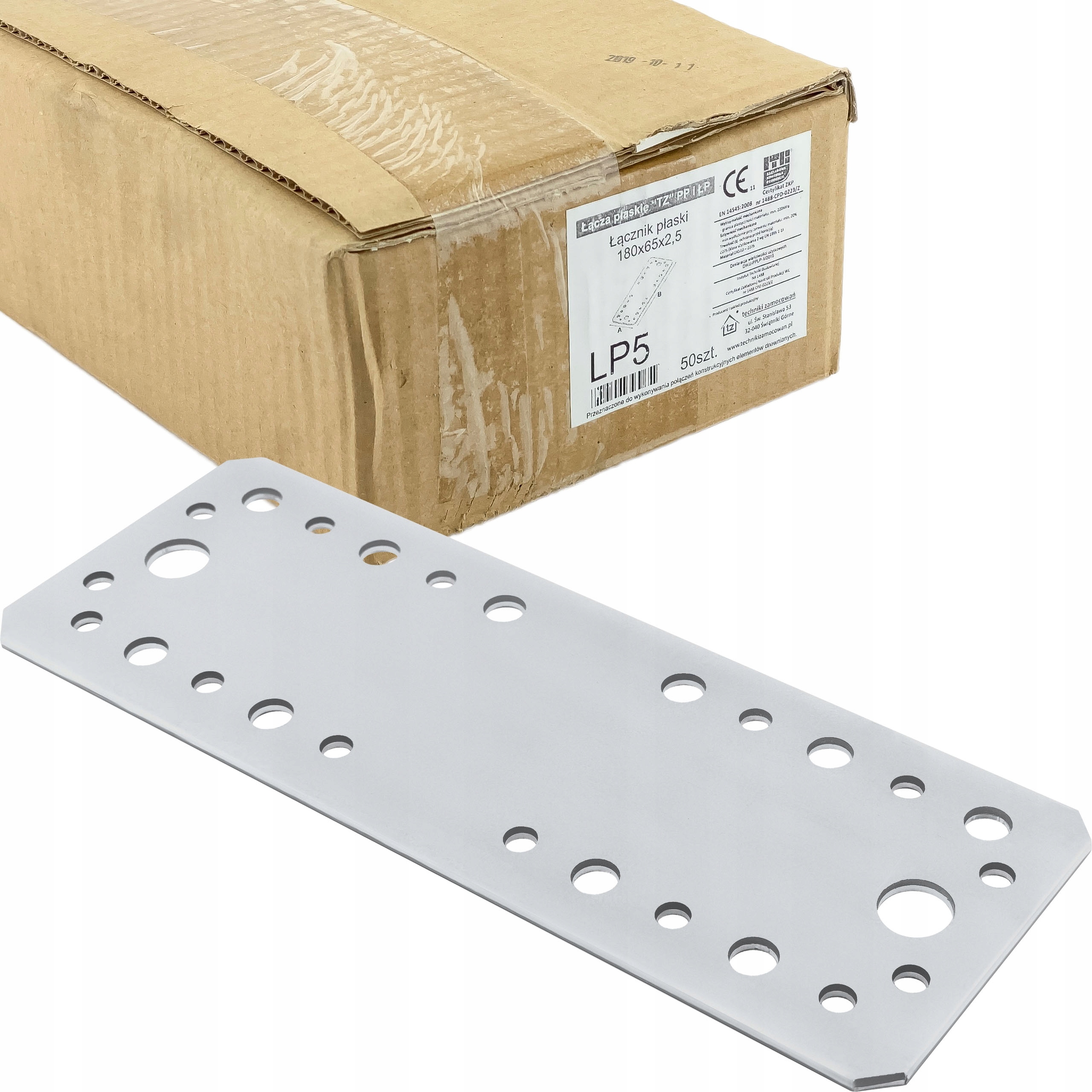 Tesařské spojky ploché 180x65 x 2,5mm 50 ks Děrované dlaždice LP5