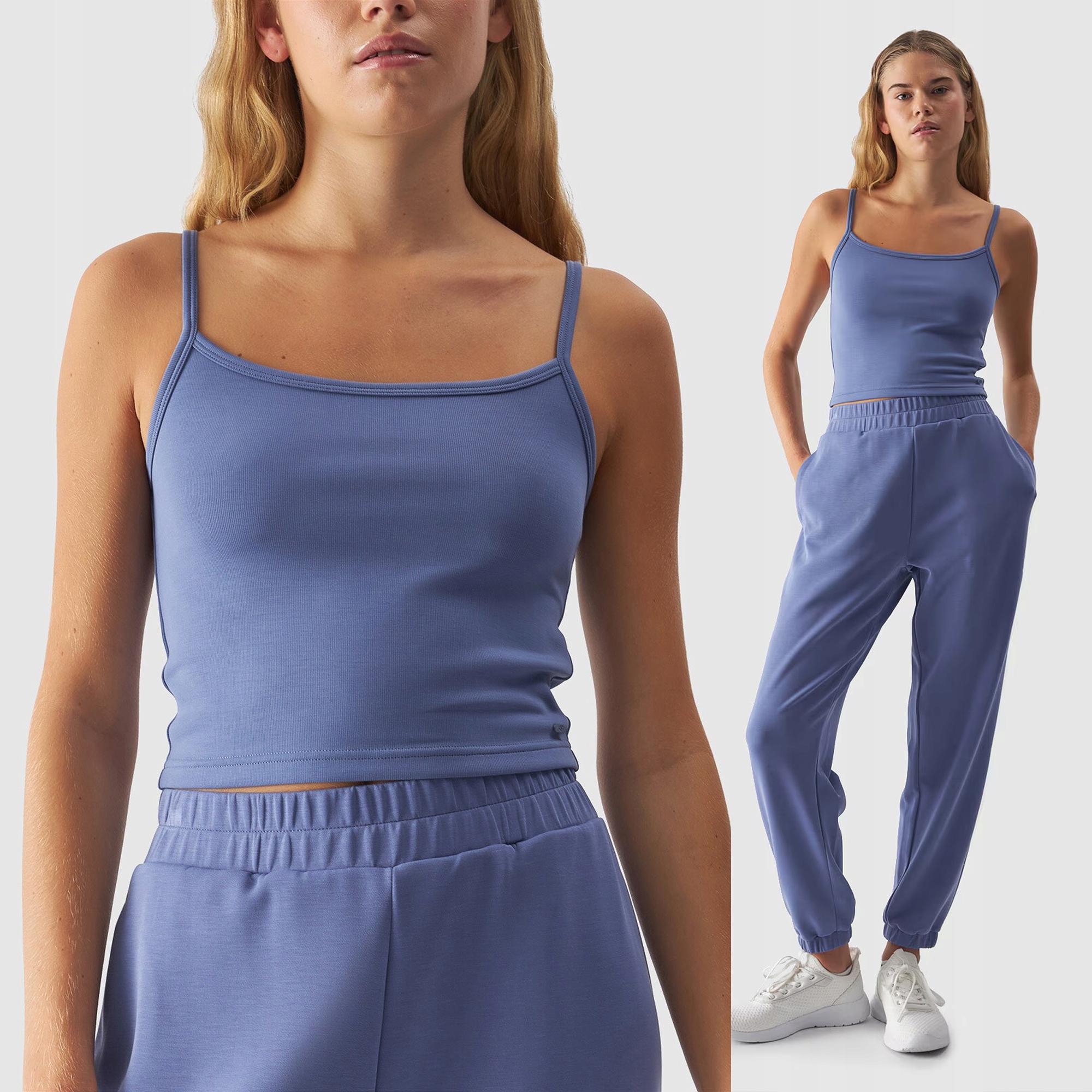 Koszulka Damska 4F Na Ramiączkach Niebieska Bawełna 95% Sport Slim Fit XL