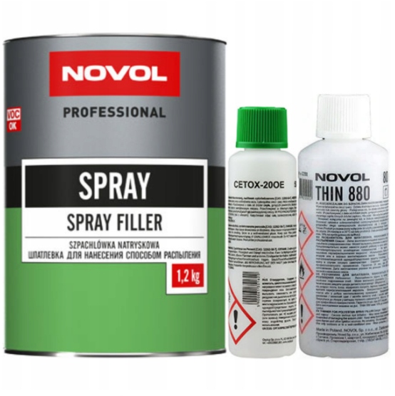 

Novol Szpachlówka Natryskowa Spray 1,2kg Zestaw