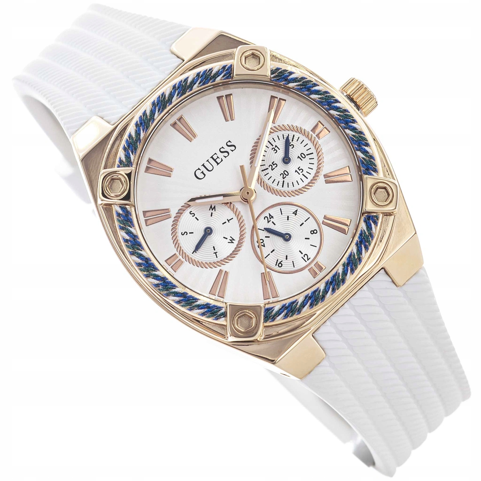 Dámské Hodinky Guess GW1036L4 Saylor Bílé Na Řemínku Datumovka