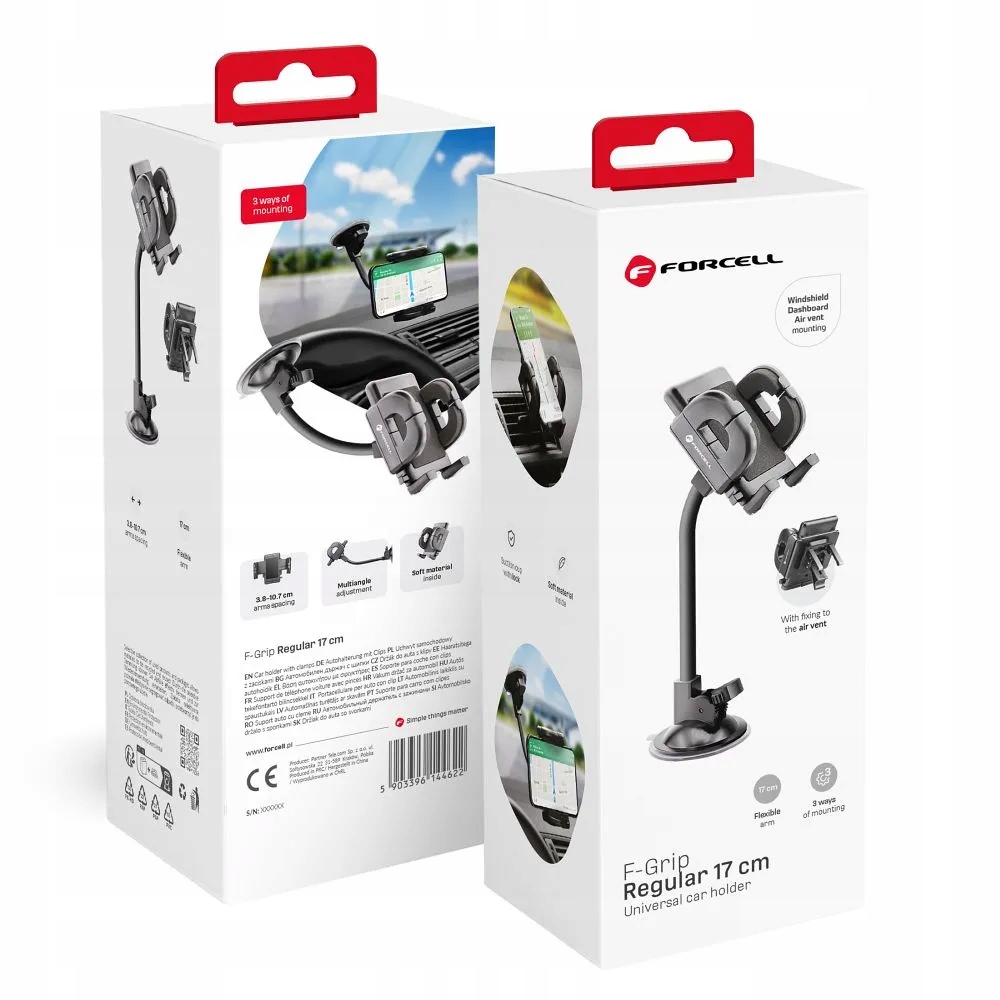 Uchwyt na telefon do samochodu uniwersalny Forcell F-Grip Regular 17 cm