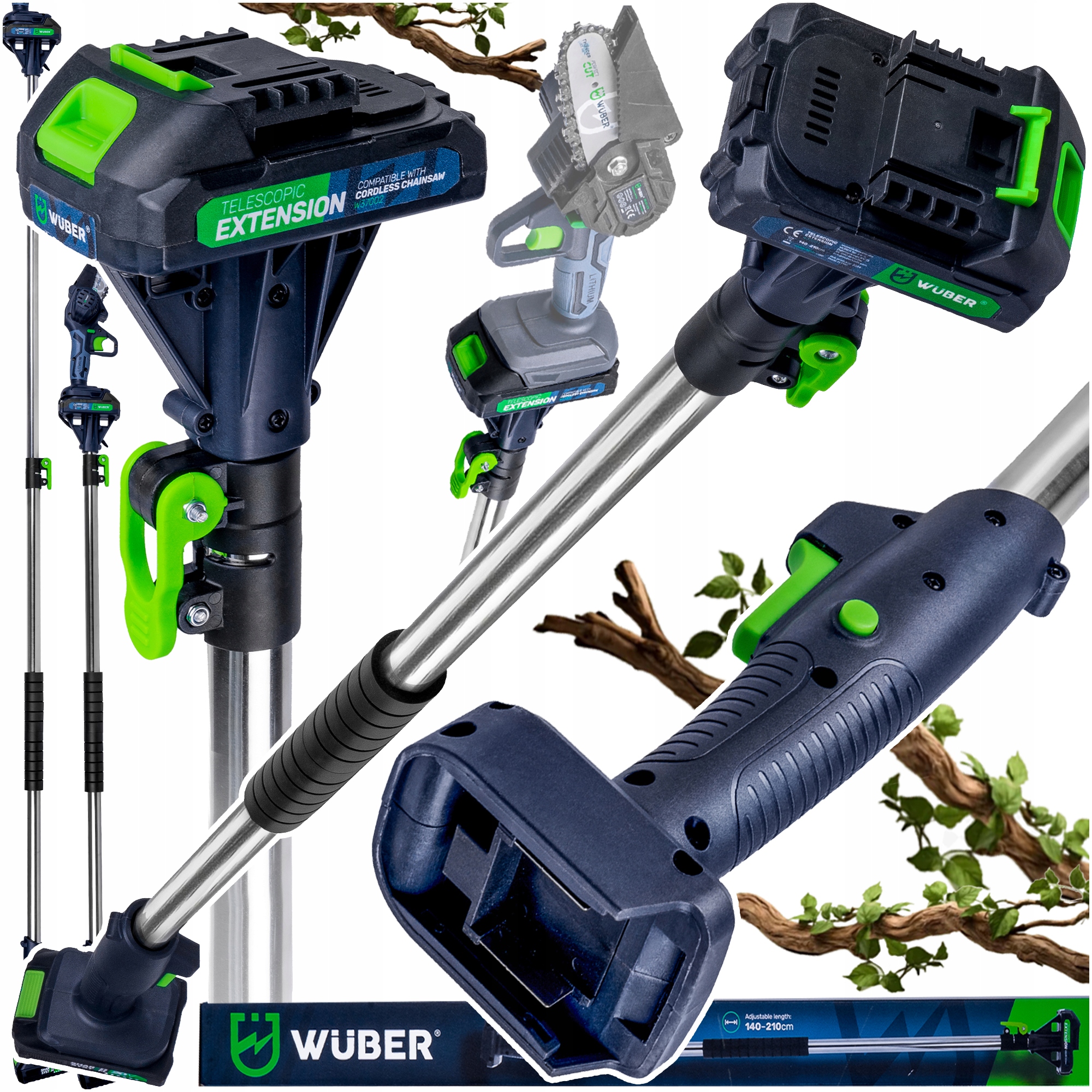 Wysięgnik Piły Przedłużka Pilarki Gałęziówki Regulacja Długości 140-225 CM