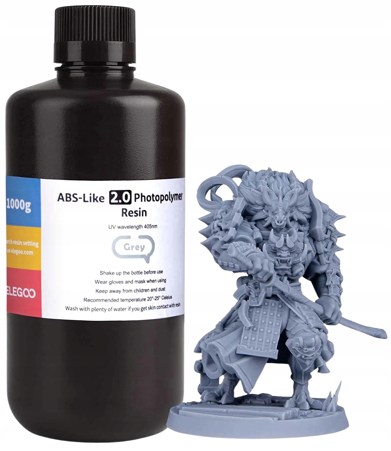 Uv pryskyřice Elegoo ABS-Like 2.0 Grey Šedá 1 kg 1 l pro 3D tiskárnu, Odolná