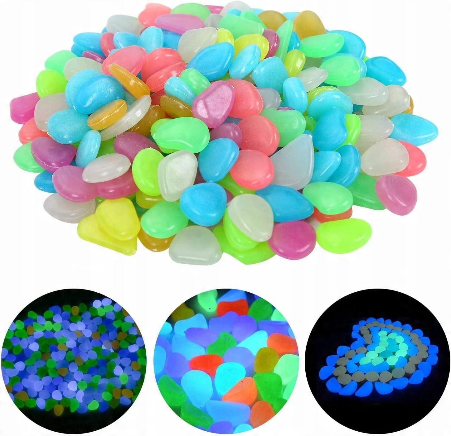 

Kamienie Kolorowe Fluorescencyjne Deko MIX 50 Szt