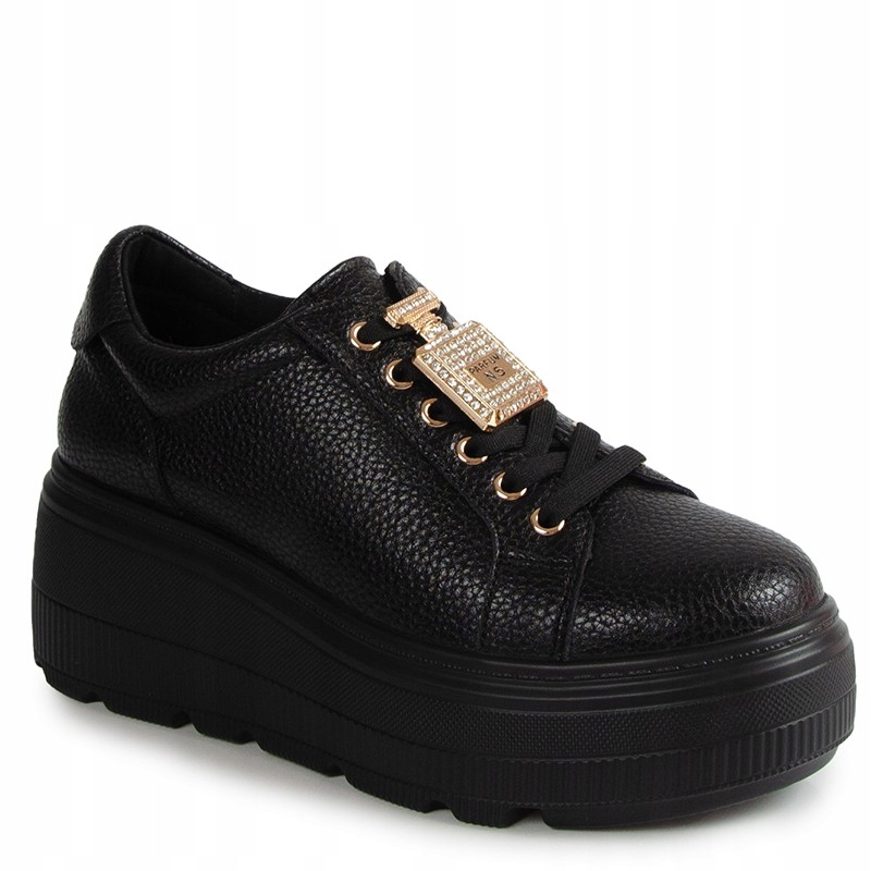 Cambell 25-00603BK Černé Kožené Tenisky S Ozdobou 39