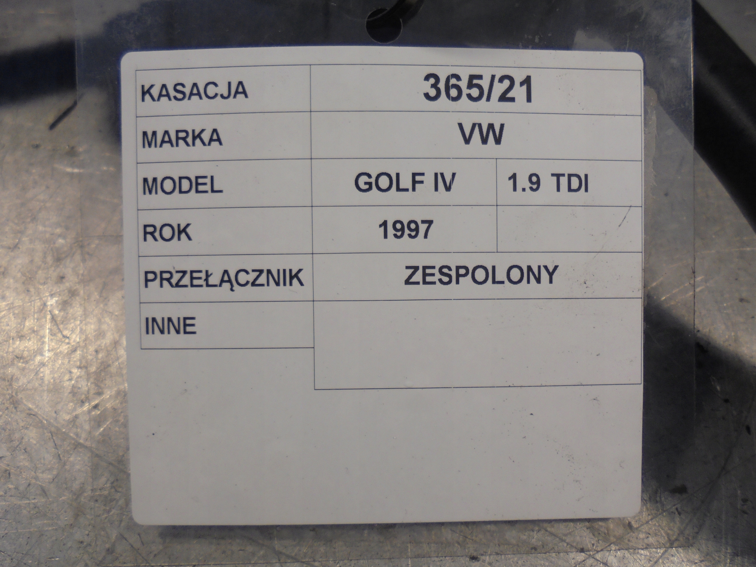 DEVIO LUCI TERGICRISTALLO TERGI VW Golf IV 1,9TDI 8L0953513