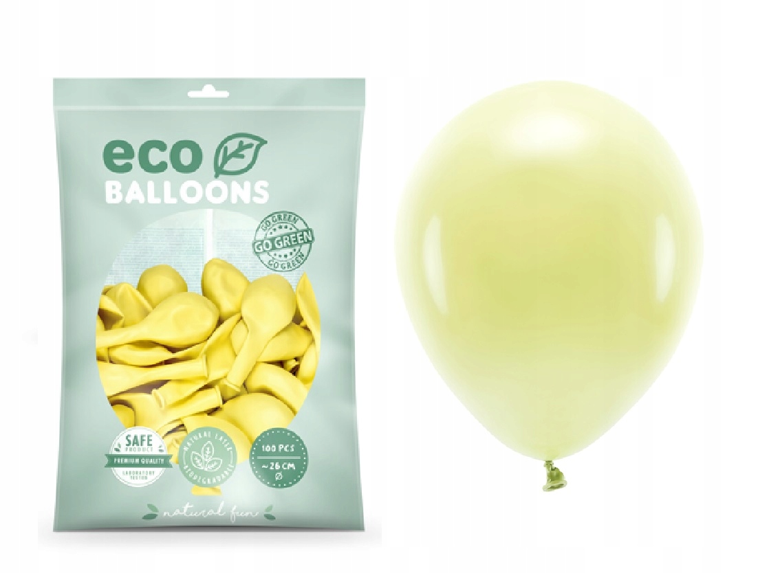 

Balony Eco 26cm jasny żółty 10 szt Ekologiczne