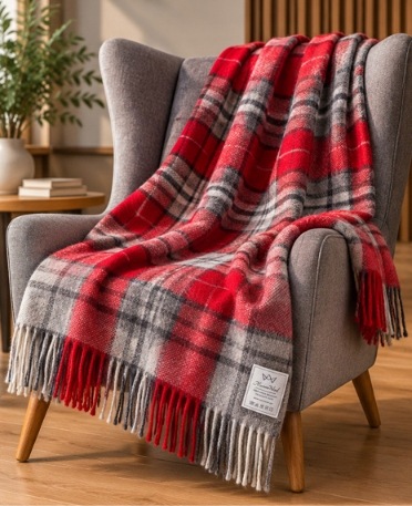 Merino Wool Přírodní vlněná deka přehoz na postel 160/200 cm