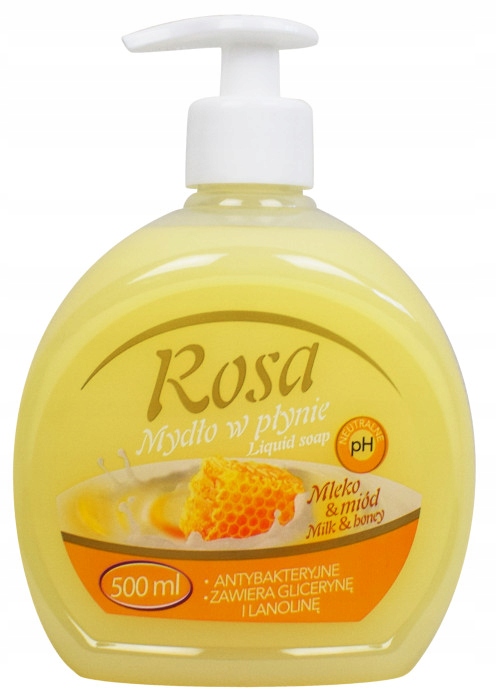 

Antybakteryjne mydło w płynie Rosa Mleko Miód 0,5L