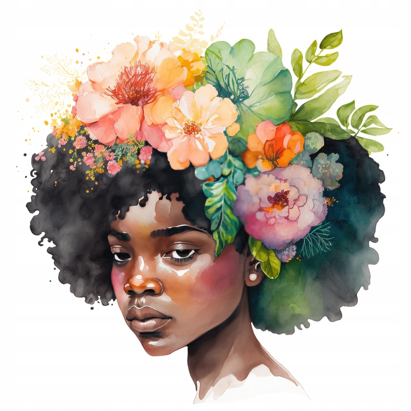 

Naprasowanka Afro, Kobieta, Kwiaty 3 Modna Odzież