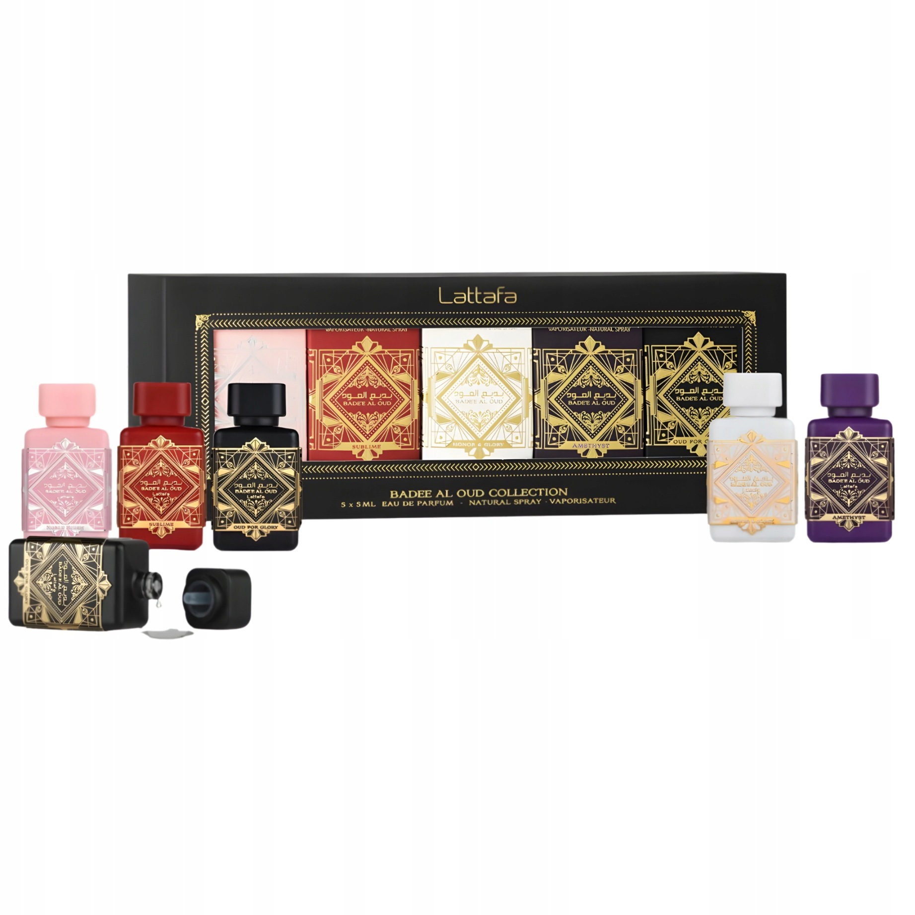 Sada miniaturek Lattafa Badee Al Oud Mini Collection 5 x 5 ml