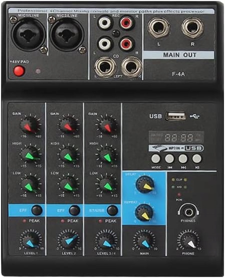 Mixér Iriisy F-4A Profesionální bezdrátový Usb Bluetooth 48V Phantom