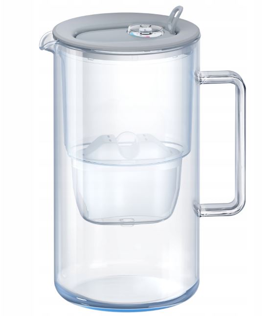 Skleněná filtrační konvice na vodu šedá Glass 2,5 l filtr Maxfor+ Mg Aqua