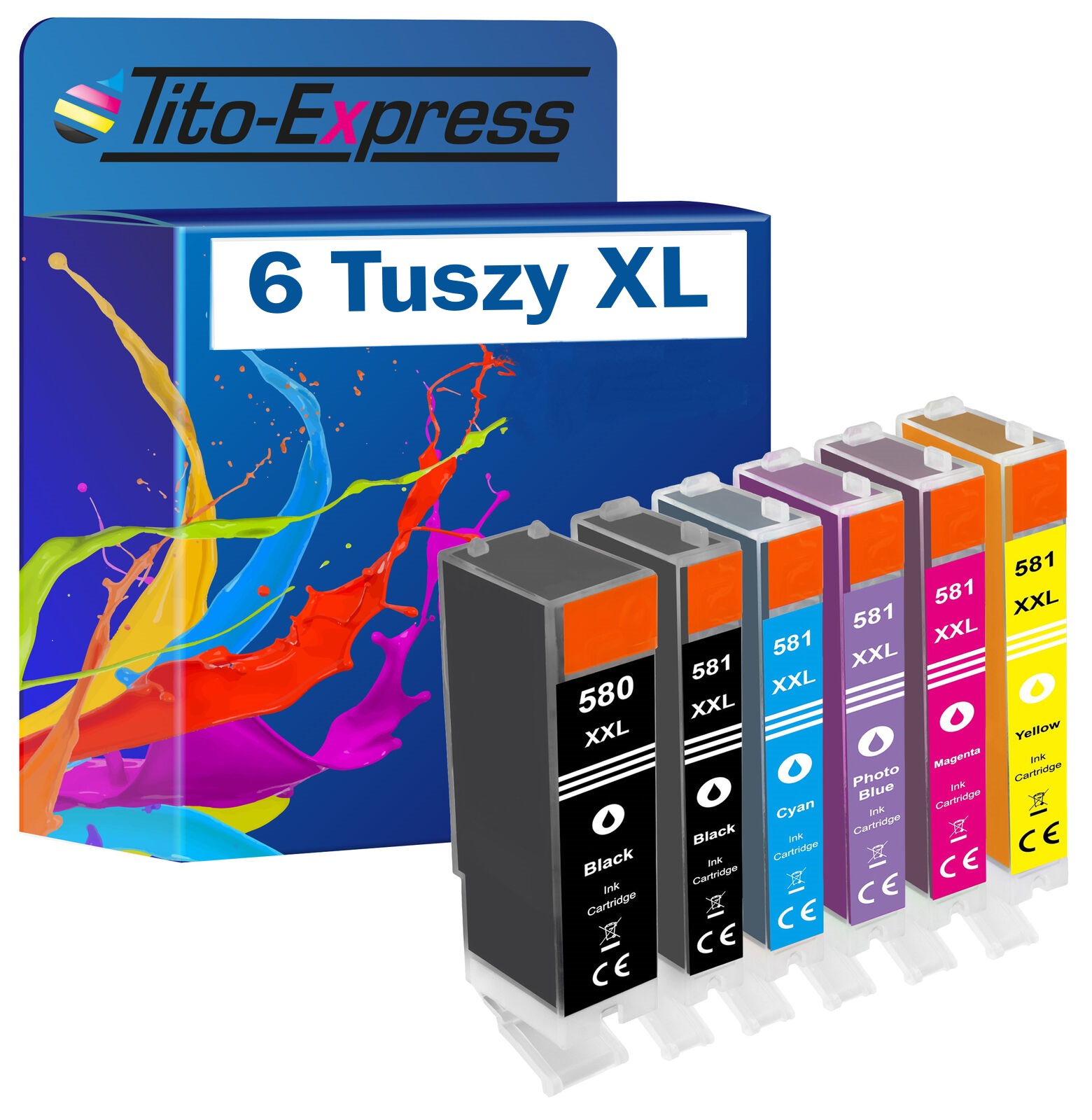 

6x Tusz do Canon PGI-580 CLI-581 XXL photo zestaw