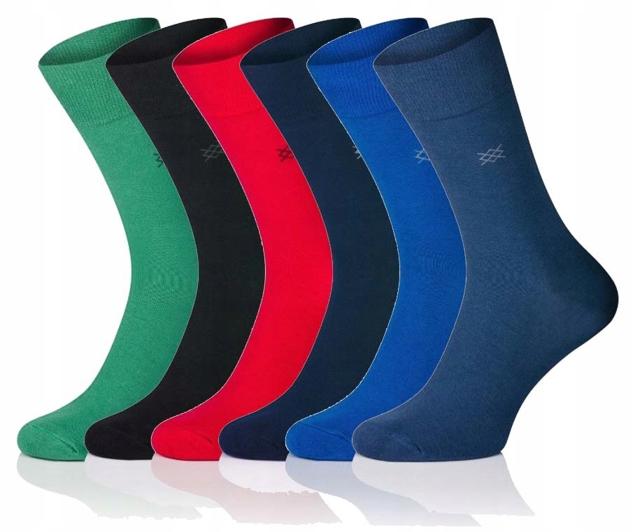 

6X Kolorowe Skarpety Garniturowe Męskie 41-43