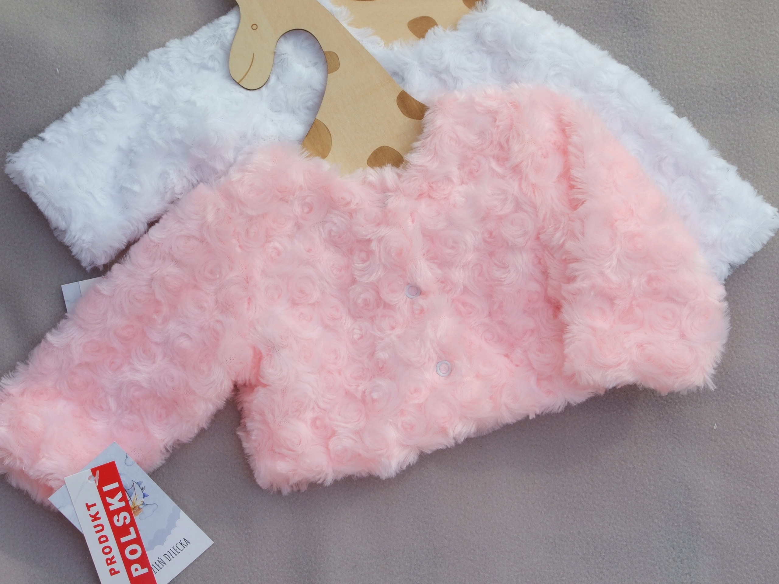 SWETEREK / Bolerko do Chrztu BIAŁE - RÓŻOWE 80r Rodzaj sweterek