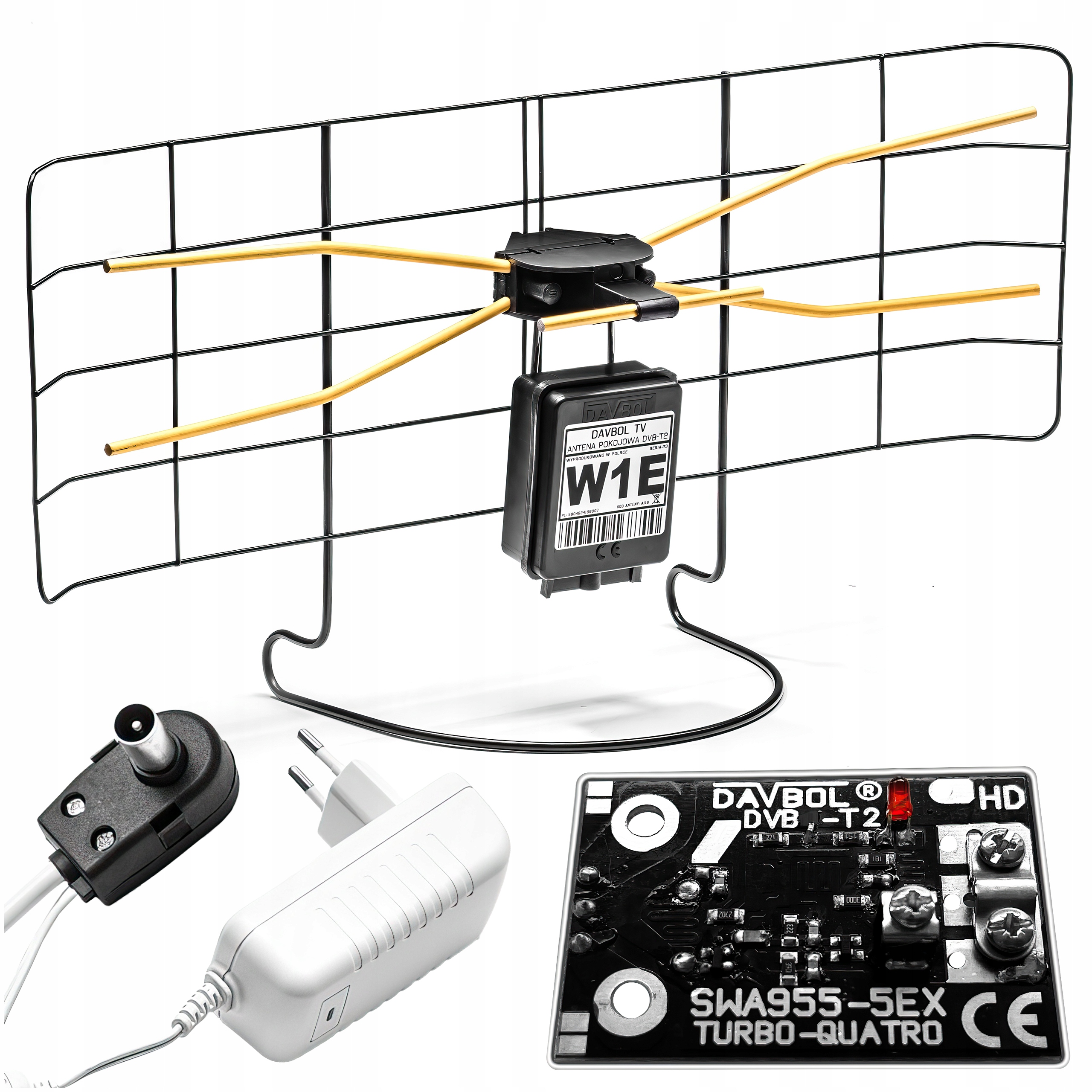Antena Pokojowa dvbt2 Wewnętrzna Zewnętrzna WE1 Najmocnijesza Tv Naziemna
