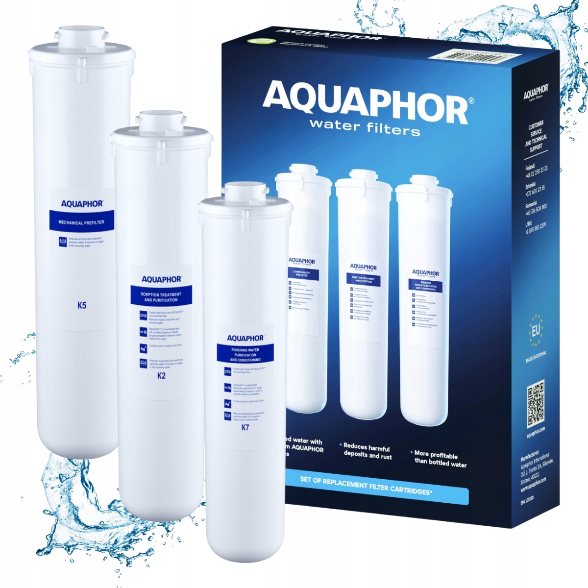 Aquaphor Kryształ A zestaw filtrów wymiennych K5, K2, K7, wkłady filtrujące