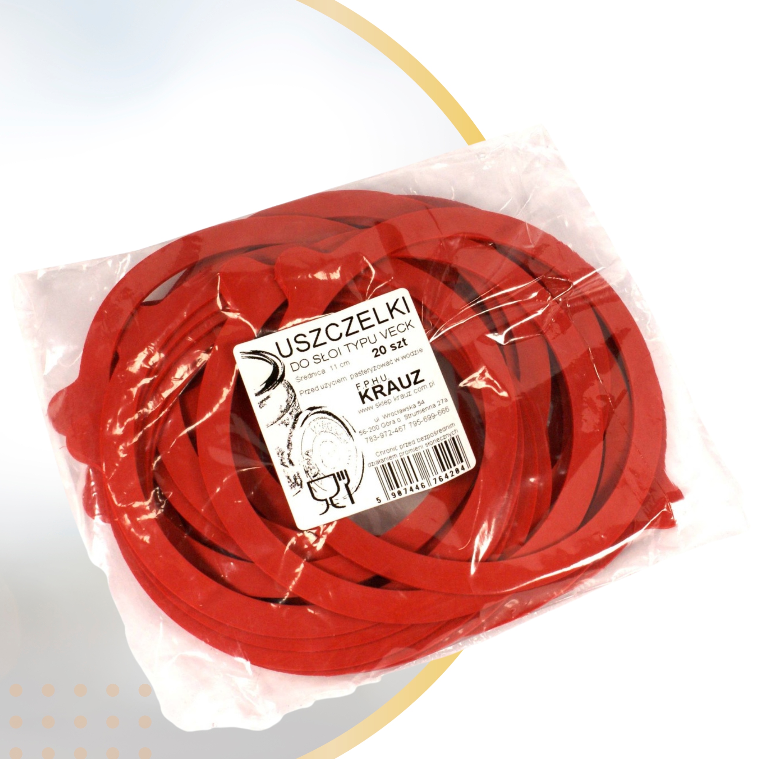 Gumki do słoików gumy uszczelki VECK guma uszczelka do słoi 11cm kpl x20szt Marka Krauz