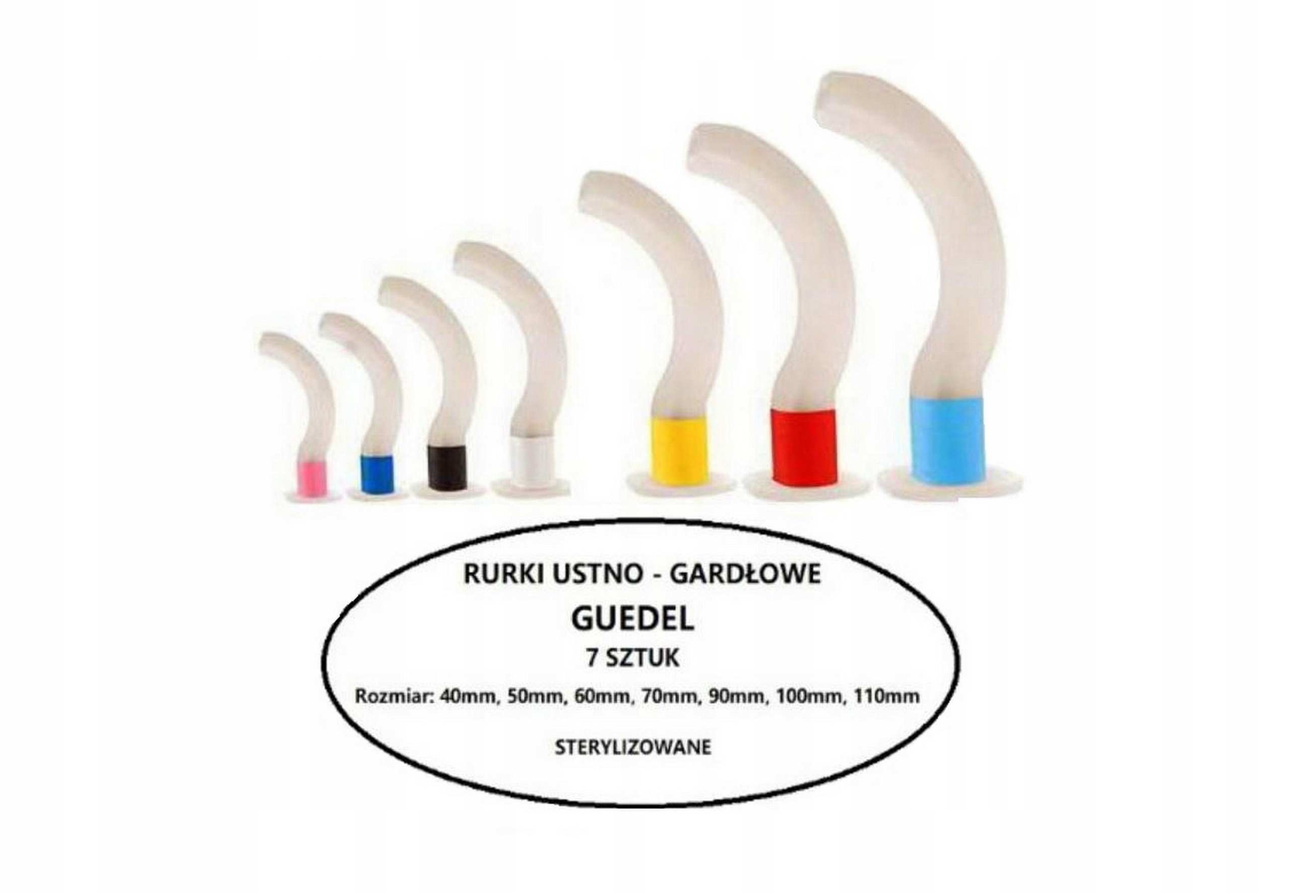 

Rurki ustno-gardłowe Guedela komplet 7 szt.