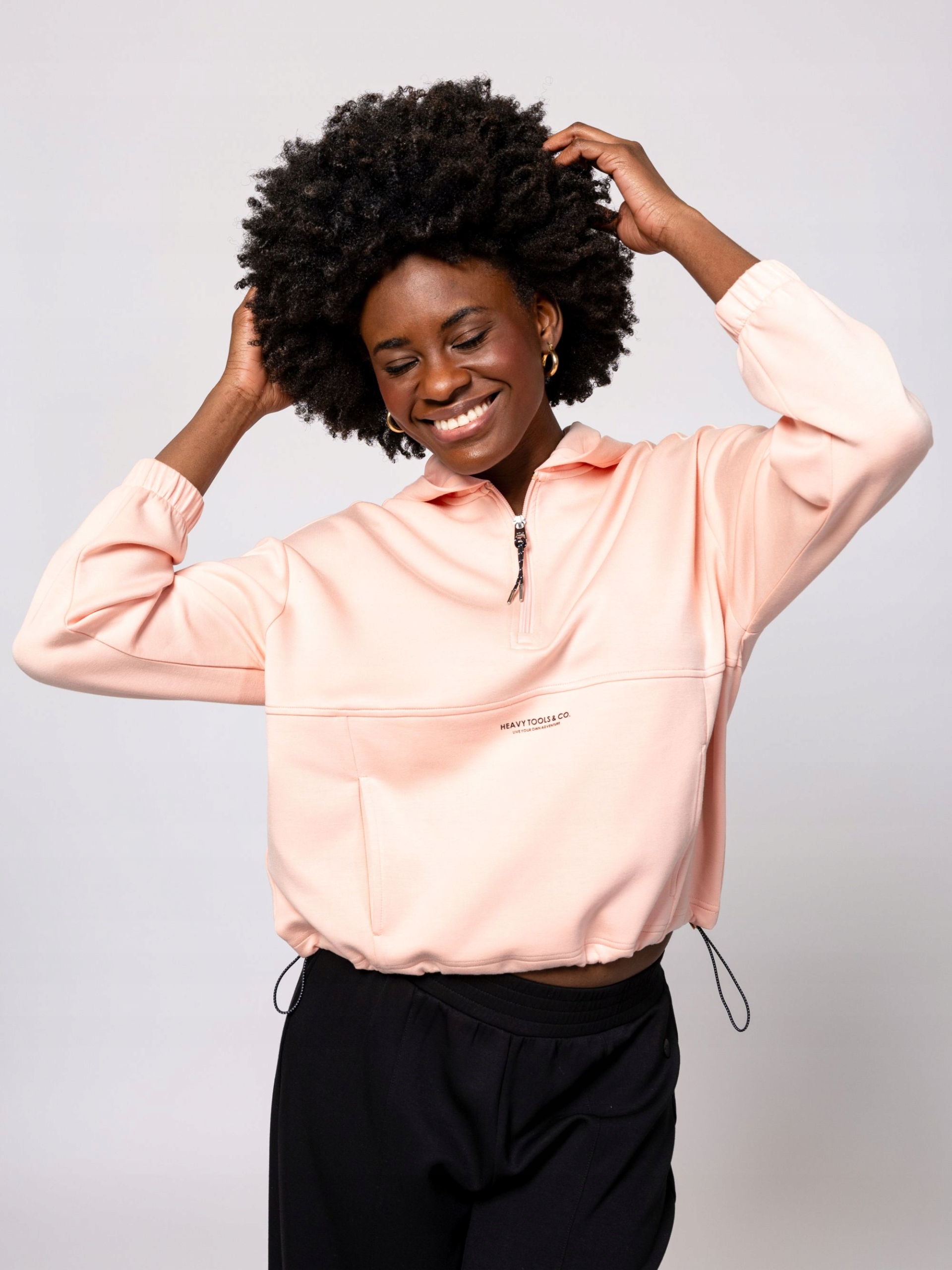 Heavy Tools Dámská Volná Mikina S Kapucí Rozepínací Stefka Broskvová L