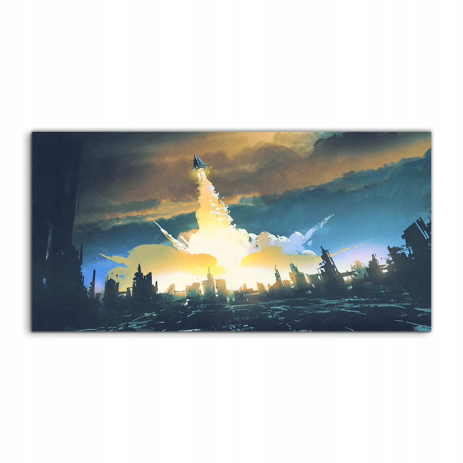 Fotoobraz 120x60 cm na stěnu Raketa Vesmír Země