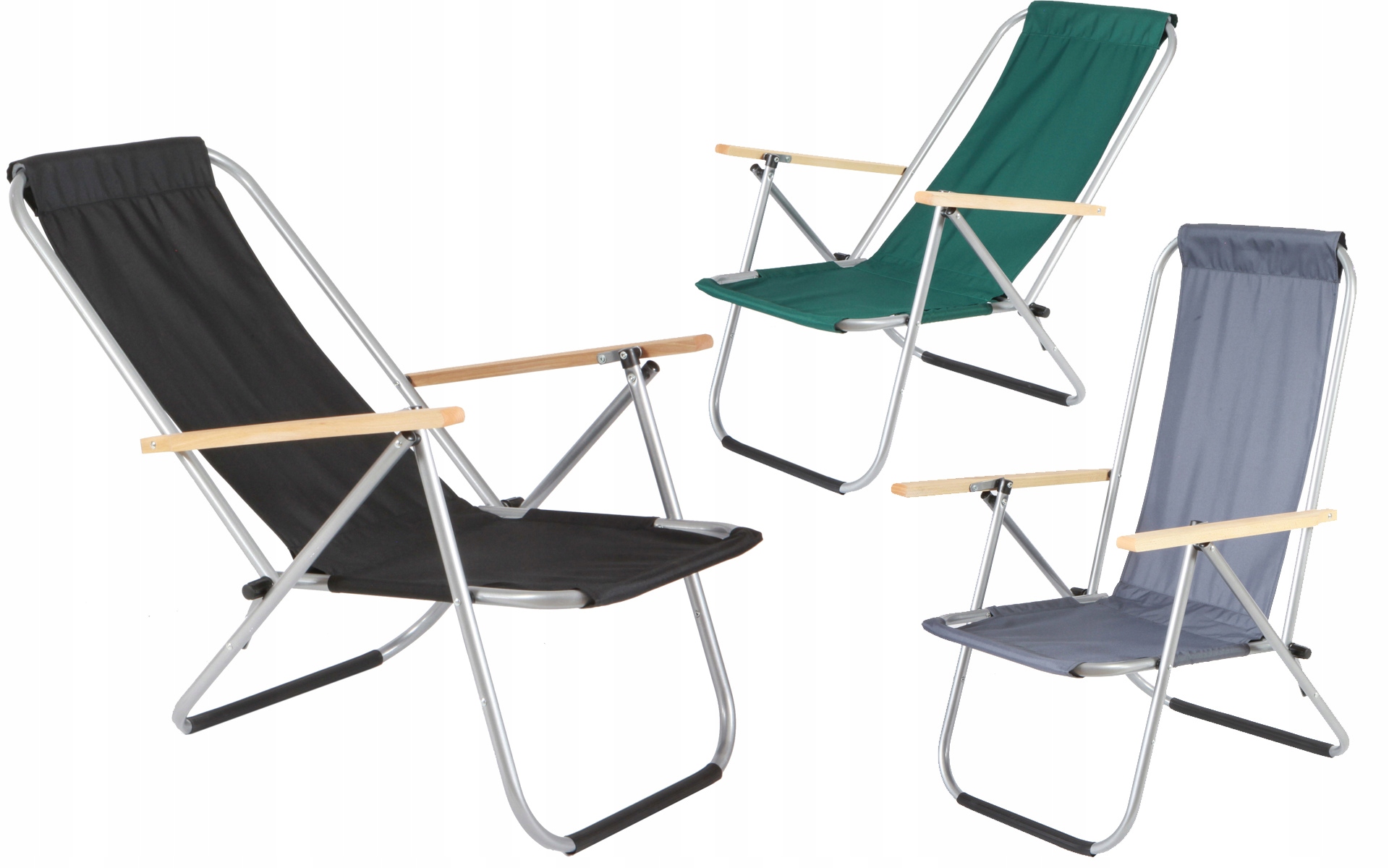 Polski Solidny Leżak mocny plażowy ogrodowy 150kg Krzesło Turystyczne LM150