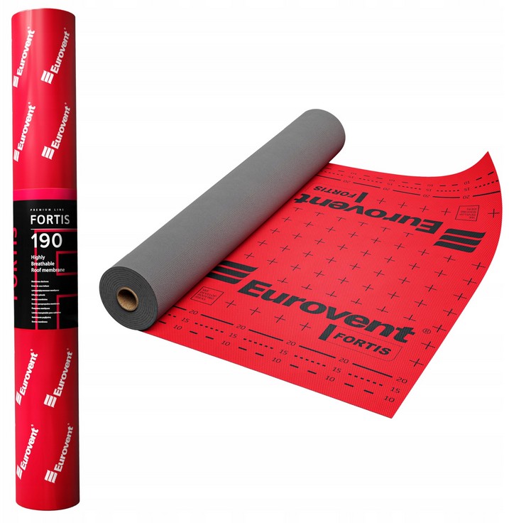 Membrána Fólie Na Střechu Silná Eurovent Fortis 190 g 1,5 x 20 m 30 m²