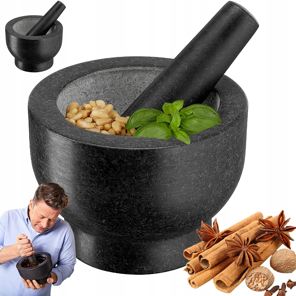 Kuchyňský Hmoždíř Na Mletí Granitový, Odolný A Snadno Se Čistí
