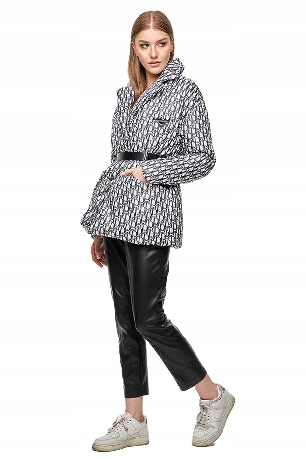 Bunda S Nápisem OMDL015 Černo-bílá XL (42)