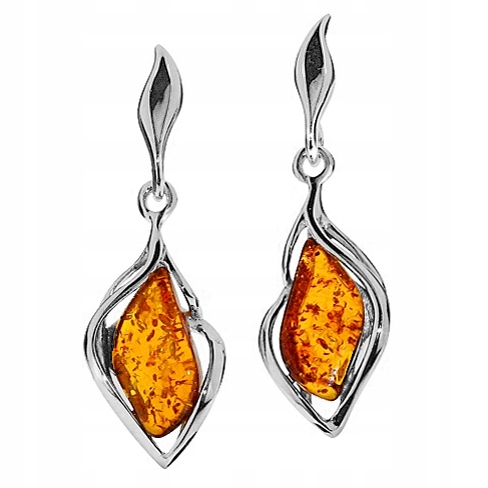 

Kolczyki srebrne z bursztynem 100% Srebro Bursztyn