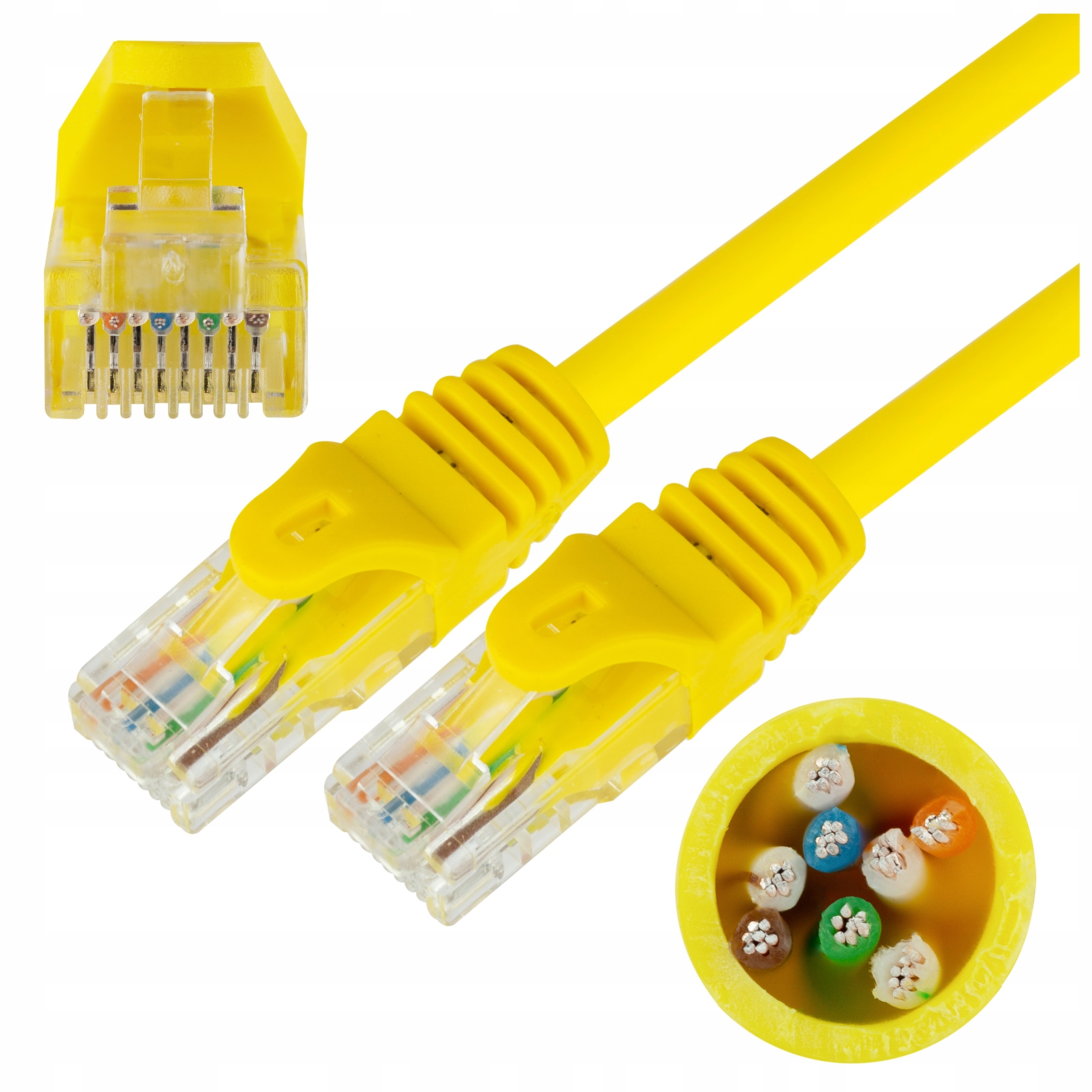 NEKU Kabel Patchcord UTP 5E sieciowy żółty 1m
