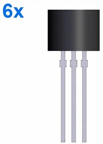 

6 x Tranzystor S9014 TO-92
