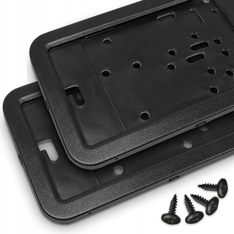 RAMKI POD TABLICE REJESTRACYJNA METAL CZARNY MAT RAMKI DO TABLIC KOMPLET RA