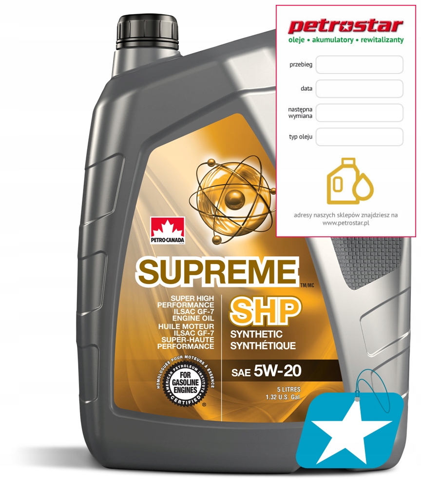Petro-canada Supreme Shp Synthetic 5V20 5L