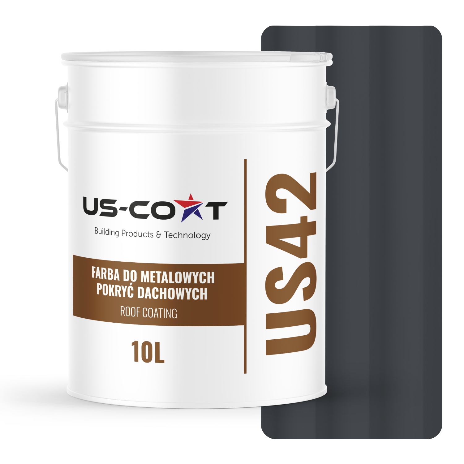 Farba Na Strechu Z Plechu Pozinkovaná Oceľ Trvanlivá Grafitová RAL7024 10 L Saténová